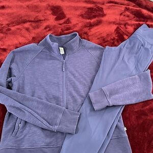 3 Piece Marika L/XL Lavender Zip-Up Hoodie leggings Bra  set